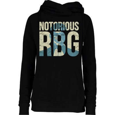 Notorious RBG Blue Logo Womens Funnel Neck Pullover Hood