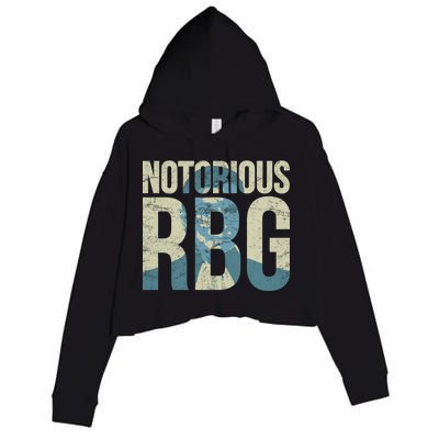 Notorious RBG Blue Logo Crop Fleece Hoodie