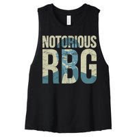 Notorious RBG Blue Logo Women's Racerback Cropped Tank