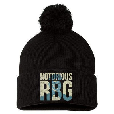 Notorious RBG Blue Logo Pom Pom 12in Knit Beanie