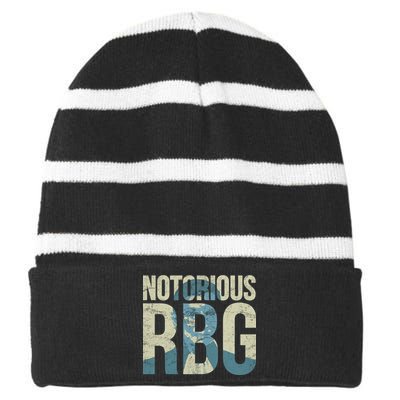 Notorious RBG Blue Logo Striped Beanie with Solid Band