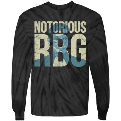 Notorious RBG Blue Logo Tie-Dye Long Sleeve Shirt