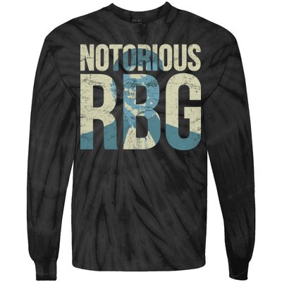 Notorious RBG Blue Logo Tie-Dye Long Sleeve Shirt