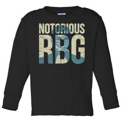 Notorious RBG Blue Logo Toddler Long Sleeve Shirt