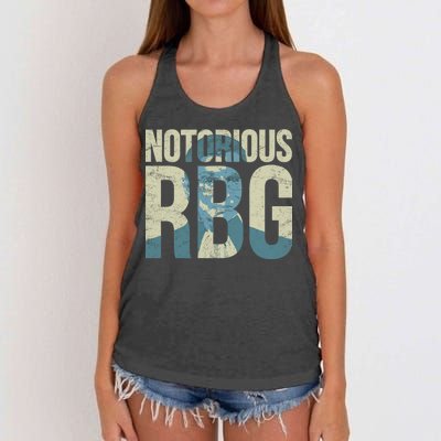 Notorious RBG Blue Logo Women's Knotted Racerback Tank