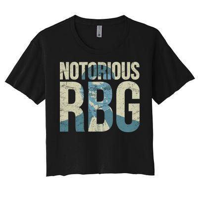 Notorious RBG Blue Logo Women's Crop Top Tee