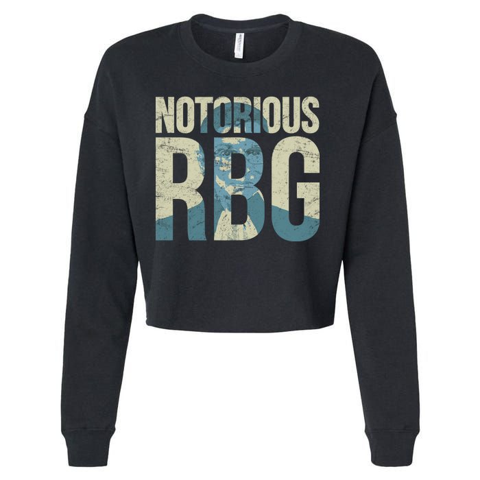 Notorious RBG Blue Logo Cropped Pullover Crew