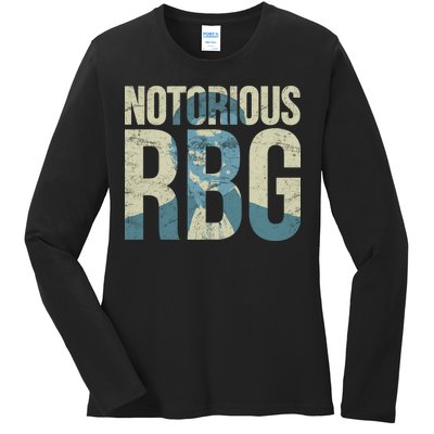 Notorious RBG Blue Logo Ladies Long Sleeve Shirt