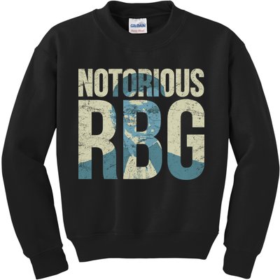 Notorious RBG Blue Logo Kids Sweatshirt