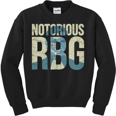 Notorious RBG Blue Logo Kids Sweatshirt