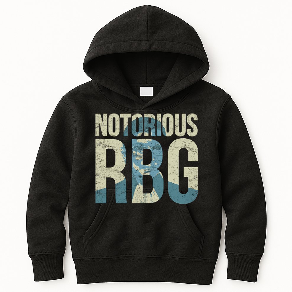 Notorious RBG Blue Logo Kids Hoodie