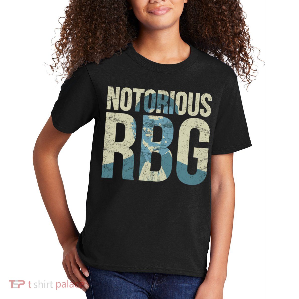Notorious RBG Blue Logo Kids T-Shirt