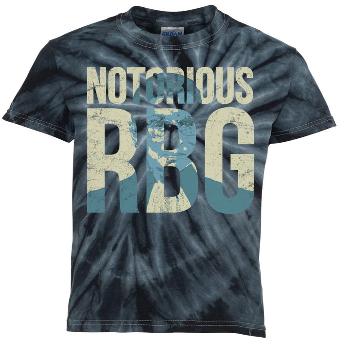 Notorious RBG Blue Logo Kids Tie-Dye T-Shirt