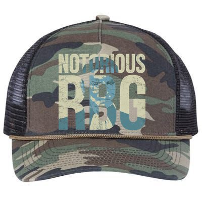 Notorious RBG Blue Logo Retro Rope Trucker Hat Cap