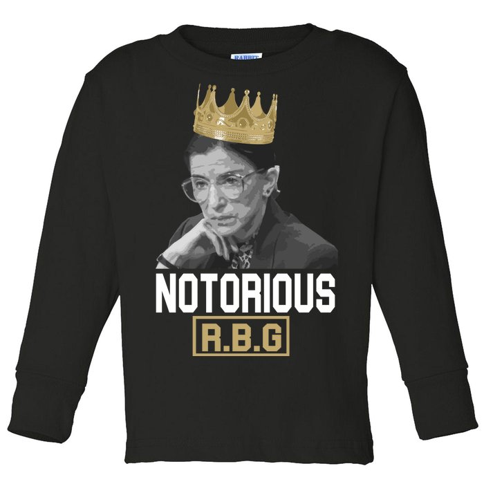 Notorious RBG Classic Ruth Crown Toddler Long Sleeve Shirt