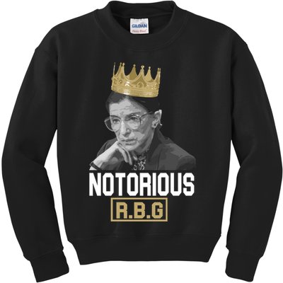 Notorious RBG Classic Ruth Crown Kids Sweatshirt