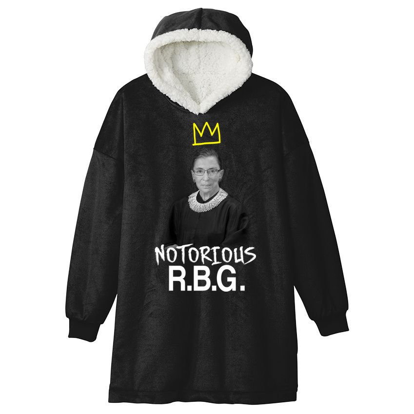 Notorious RBG Crown Ruth Bader Ginsburg Hooded Wearable Blanket