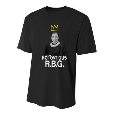 Notorious RBG Crown Ruth Bader Ginsburg Youth Performance Sprint T-Shirt