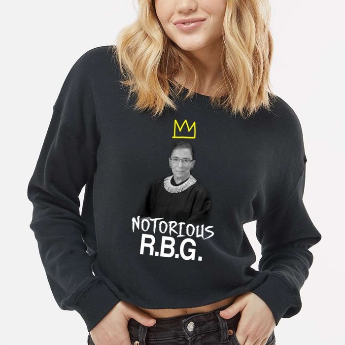 Notorious RBG Crown Ruth Bader Ginsburg Cropped Pullover Crew