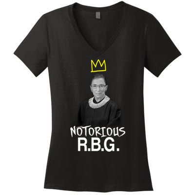 Notorious RBG Crown Ruth Bader Ginsburg Women's V-Neck T-Shirt