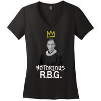 Notorious RBG Crown Ruth Bader Ginsburg Women's V-Neck T-Shirt
