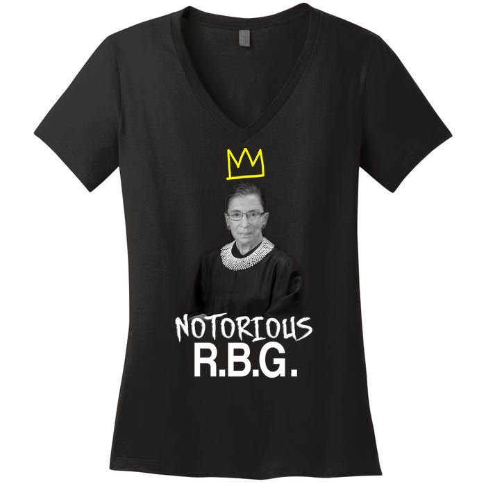 Notorious RBG Crown Ruth Bader Ginsburg Women's V-Neck T-Shirt
