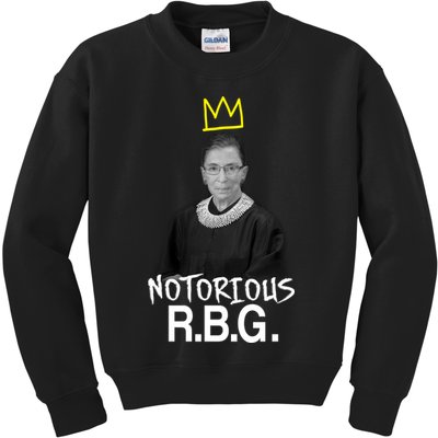 Notorious RBG Crown Ruth Bader Ginsburg Kids Sweatshirt