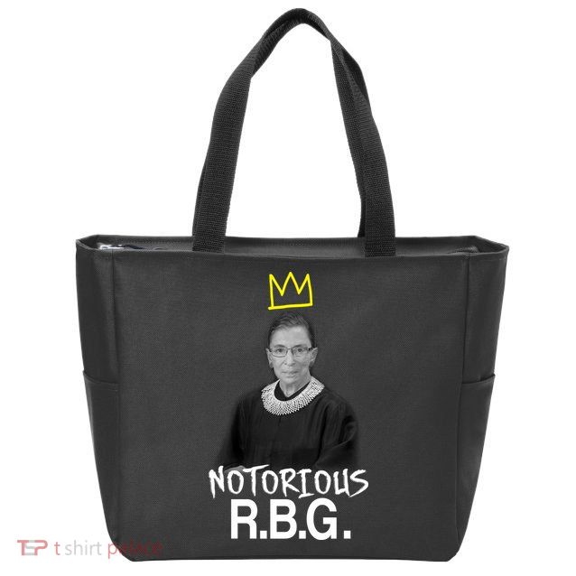 Notorious RBG Crown Ruth Bader Ginsburg Zip Tote Bag