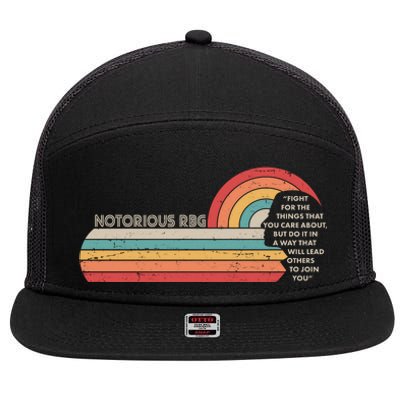 Notorious RBG Fight Quote Ruth Bader Ginsburg Tribute 7 Panel Mesh Trucker Snapback Hat