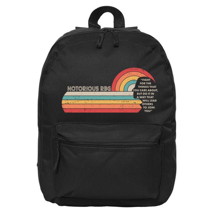 Notorious RBG Fight Quote Ruth Bader Ginsburg Tribute 16 in Basic Backpack