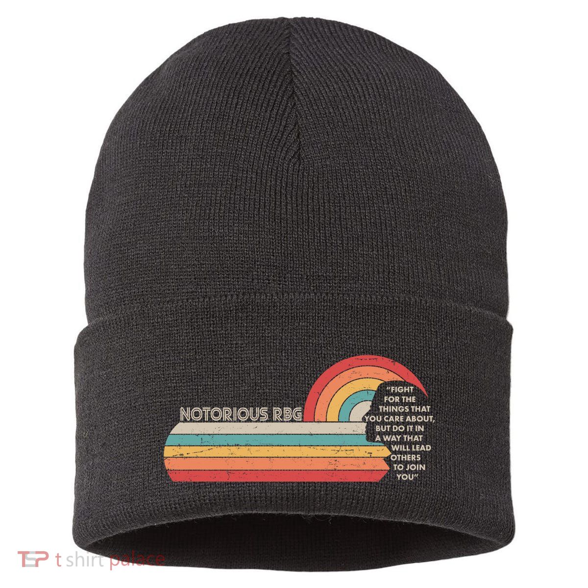 Notorious RBG Fight Quote Ruth Bader Ginsburg Tribute Sustainable Knit Beanie