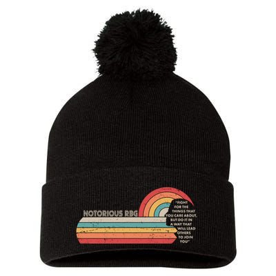 Notorious RBG Fight Quote Ruth Bader Ginsburg Tribute Pom Pom 12in Knit Beanie