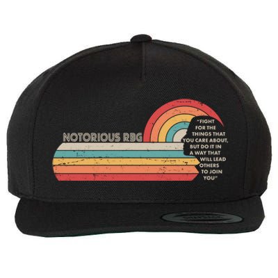 Notorious RBG Fight Quote Ruth Bader Ginsburg Tribute Wool Snapback Cap