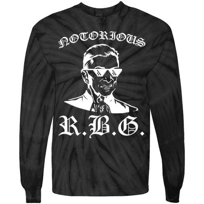 Notorious RBG Gangster Sunglasses Tie-Dye Long Sleeve Shirt