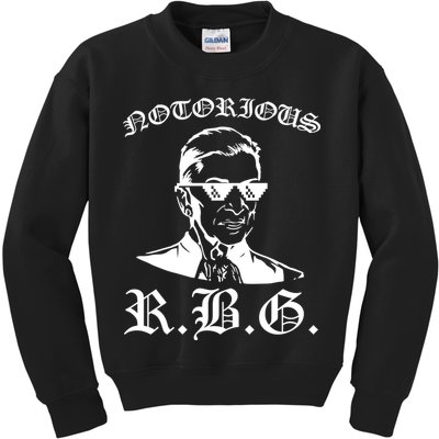 Notorious RBG Gangster Sunglasses Kids Sweatshirt