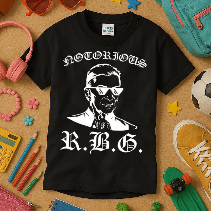 Notorious RBG Gangster Sunglasses Kids T-Shirt
