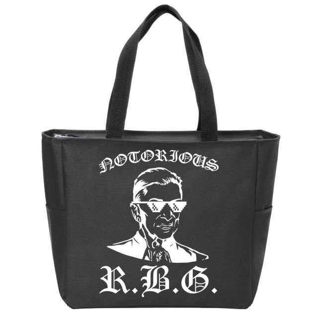 Notorious RBG Gangster Sunglasses Zip Tote Bag