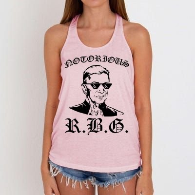 Notorious RBG Gangster Sunglasses Women's Knotted Racerback Tank