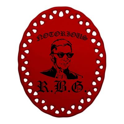 Notorious RBG Gangster Sunglasses Ceramic Oval Ornament