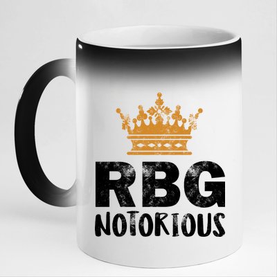 Notorious RBG Ginsburg Vintage Crown 11oz Black Color Changing Mug