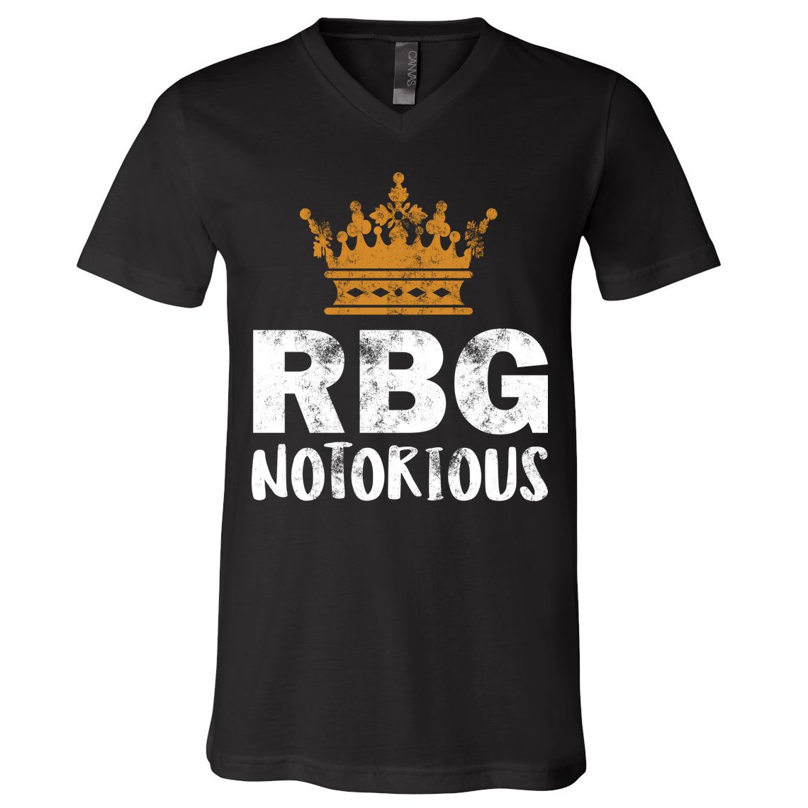 Notorious RBG Ginsburg Vintage Crown V-Neck T-Shirt