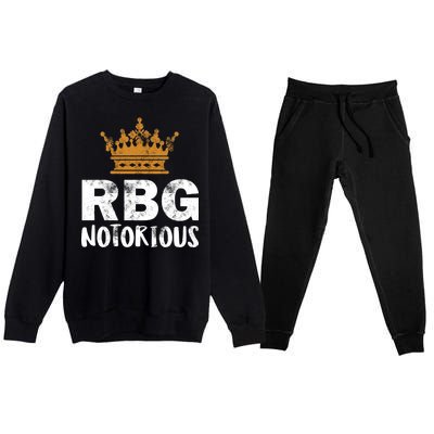 Notorious RBG Ginsburg Vintage Crown Premium Crewneck Sweatsuit Set