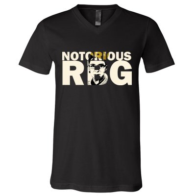 Notorious RBG Imprint Logo V-Neck T-Shirt