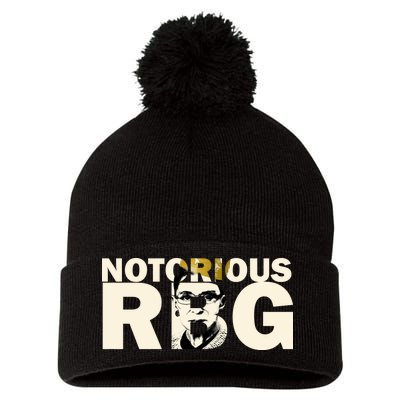 Notorious RBG Imprint Logo Pom Pom 12in Knit Beanie