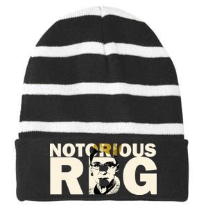 Notorious RBG Imprint Logo Striped Beanie with Solid Band