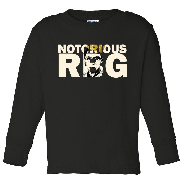 Notorious RBG Imprint Logo Toddler Long Sleeve Shirt