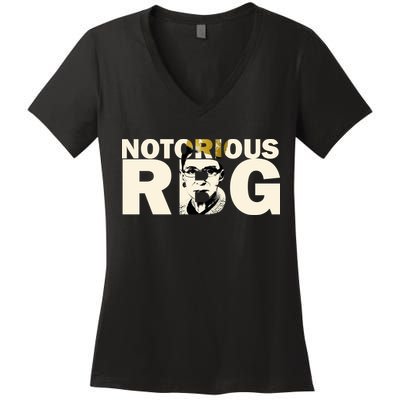 Notorious RBG Imprint Logo Women's V-Neck T-Shirt