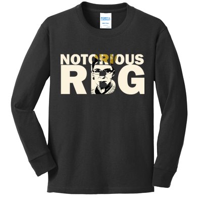 Notorious RBG Imprint Logo Kids Long Sleeve Shirt