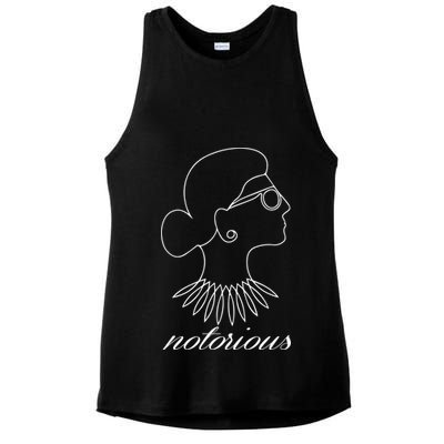 Notorious RBG Line Portrait Ruth Bader Ginsburg Ladies PosiCharge Tri-Blend Wicking Tank
