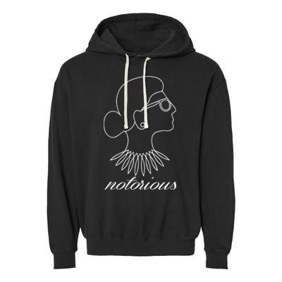 Notorious RBG Line Portrait Ruth Bader Ginsburg Garment-Dyed Fleece Hoodie